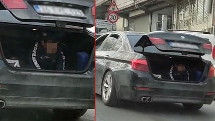 İstanbul'un göbeğinde akıllara durgunluk veren yolculuk! 8 yaşındaki çocuğu otomobilin bagajında taşıdılar