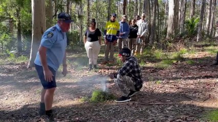 Uncle Warren performs a smoking ceremony