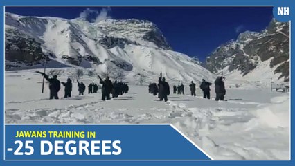 Watch how ITBP jawans bravely marched in the snowy mountains