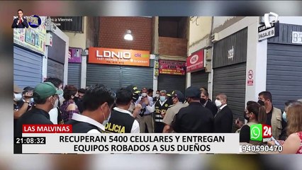 Télécharger la video: Cercado de Lima: recuperan más de 5 000 celulares robados en operativo en La Malvinas