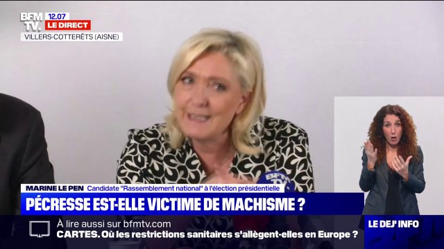 L'argument récurrent du machisme m'est assez étranger : Marine Le Pen répond à Valérie Pécresse