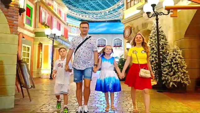 Diana and Roma Fun weekend with Parents at Ferrari World theme park in Abu Dhabi