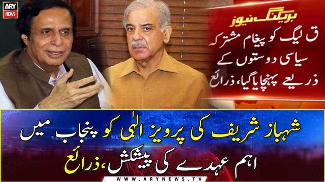 Shehbaz Sharif offers CM Punjab post to Pervaiz Elahi, sources