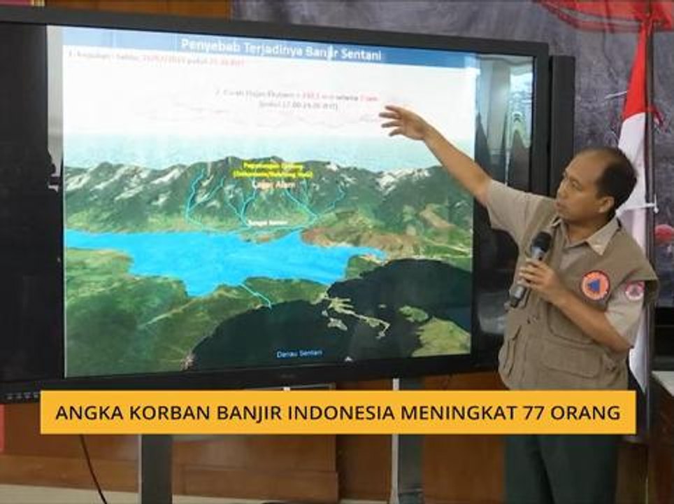 Angka korban banjir Indonesia meningkat 77 orang
