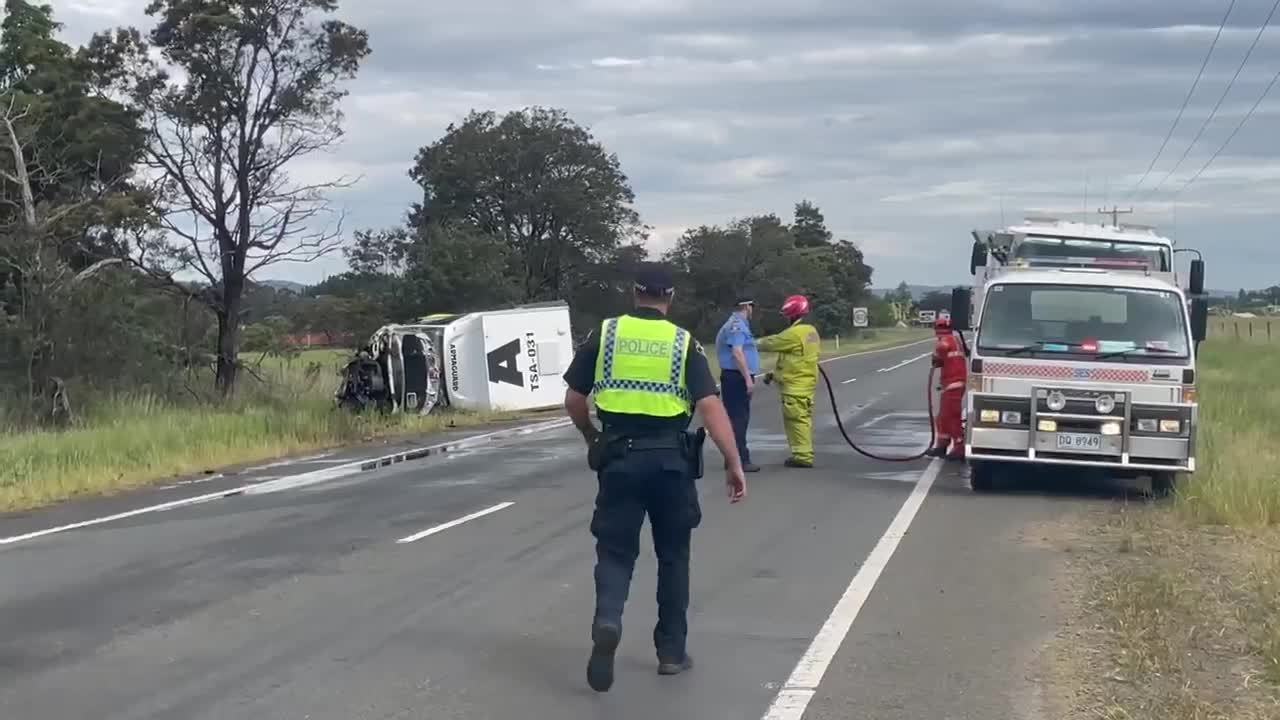 Crash on Midland Highway, north of Campbell Town - November 2021 - The Examiner