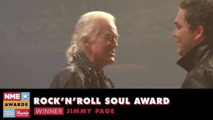 Download Video: NME Awards 2015 With Austin, Texas: Jimmy Page Accepts Award For Rock 'n' Roll Soul Award