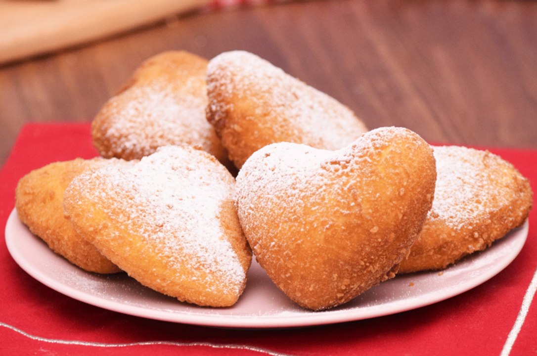 Corazones de mini pay de queso crema