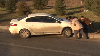 Yollar buz pistine döndü, kazalar kaçınılmaz oldu