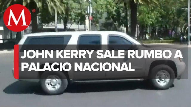 John Kerry se dirige a palacio nacional para reunión con AMLO
