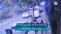 Captan en video ataque a balazos contra pareja en calles de Satélite