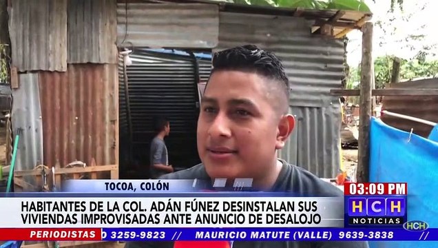 Tocoa: Ante anuncio de desalojo en la col. Adán Fúnez No.2, pobladores desmontan viviendas