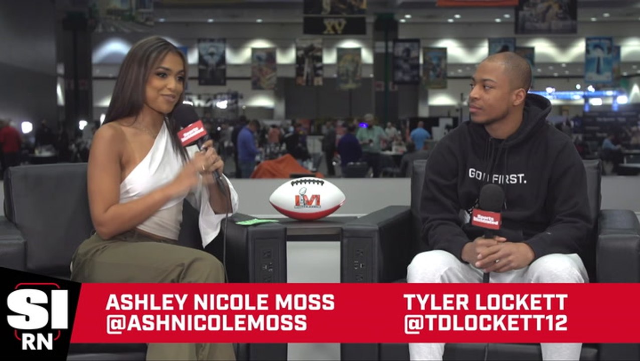 Seahawks WR Tyler Lockett Talks Russell Wilson's GOAT Status and More From Radio Row at SB LVI