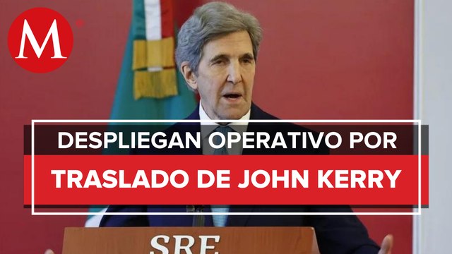 Trasladan a John Kerry al Aeropuerto de la CdMx, tras concluir reunión con AMLO