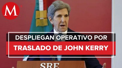Trasladan a John Kerry al Aeropuerto de la CdMx, tras concluir reunión con AMLO