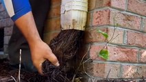 How clogged gutters are cleaned before winter