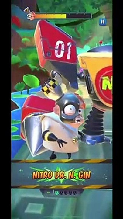 Nitro Dr. N. Gin Battle Run Gameplay On Upstream - Crash Bandicoot: On The Run!