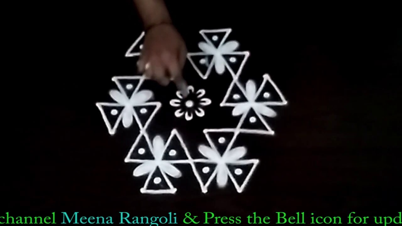 Creative rangoli design with 7 dots - Creative kolam designs - top ...