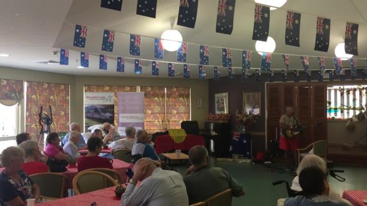 Darryl Griffen performs at Mackellar Care nursing home