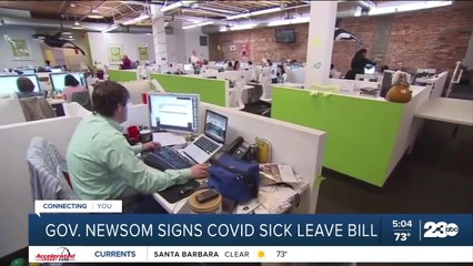 下载视频: Governor Gavin Newsom signs COVID sick leave bill