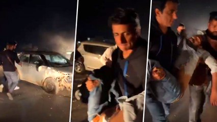 Sonu Sood Carries Car Accident Victim In His Arms, Watch Video