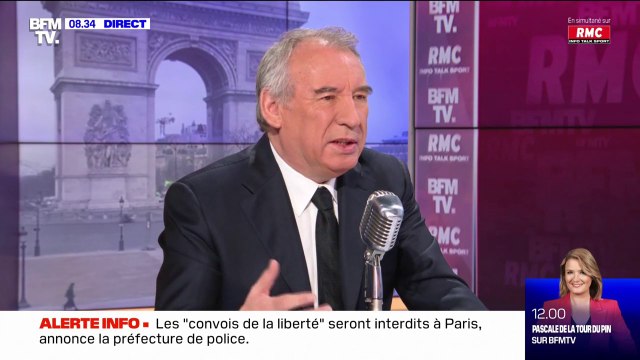 François Bayrou sur les convois de la liberté : On ne peut pas accepter que la vie soit bloquée
