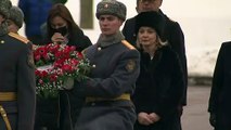 Liz Truss attends wreath-laying ceremony in Moscow