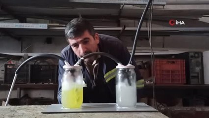 Esnafın iş yerini ısıtmak için bulduğu ilginç çözüm...10 liralık benzinle iş yerini 10 saat ısıtacak