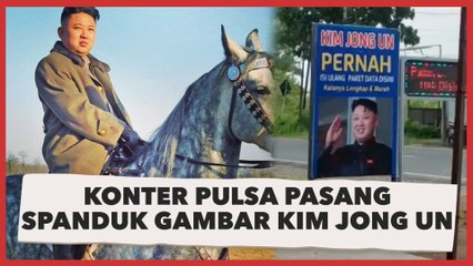 Konter Pulsa di Bangkalan Ini Pasang Spanduk Bergambar Kim Jong Un, Warganet: Beli Rudal Ada Gak Bang