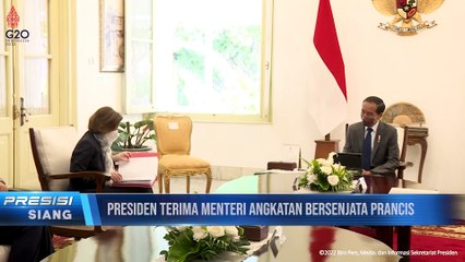 Presiden Jokowi Terima Kunjungan Menteri Angkatan Bersenjata Prancis di Istana Merdeka