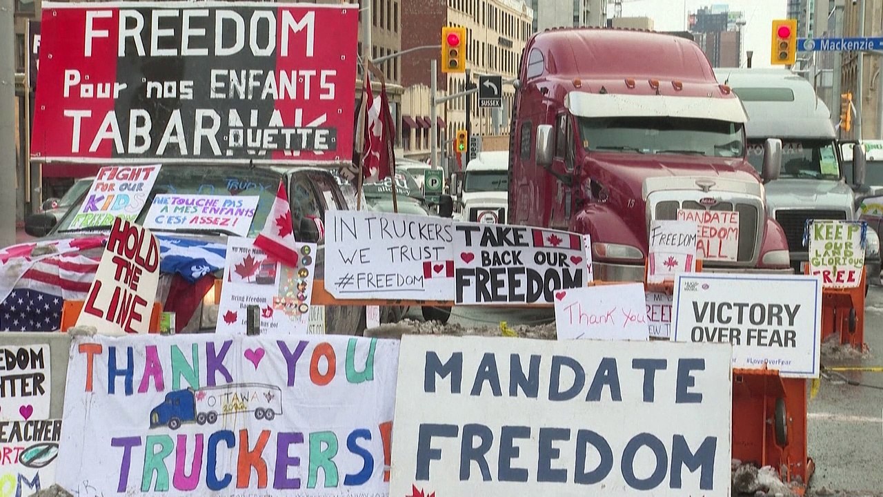 Corona-protest: trucker fordern den rücktritt des kanadischen premierministers justin trudeau