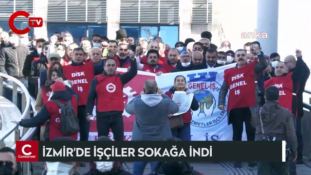 İzmir’de işçiler sokağa indi, fatura yaktı