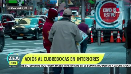 Nueva York pone fin al uso de cubrebocas en interiores