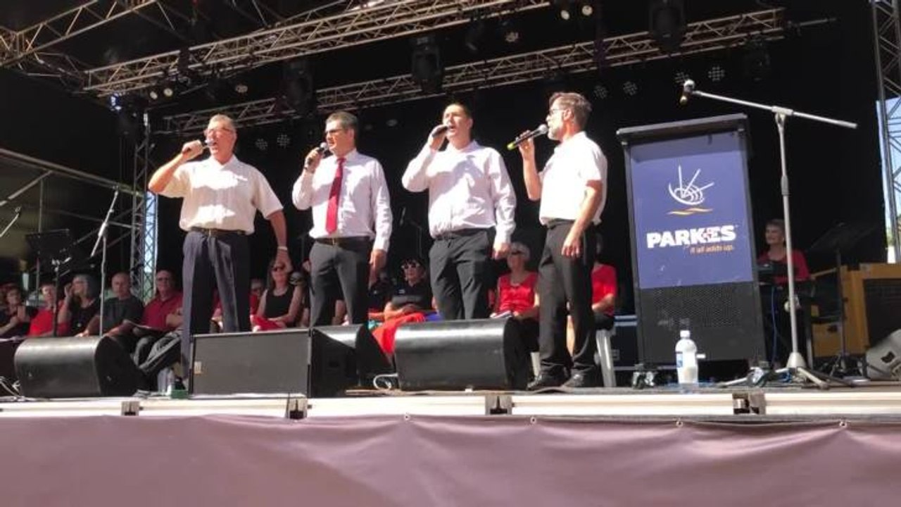 Barbershop quartet at the Elvis Gospel Service