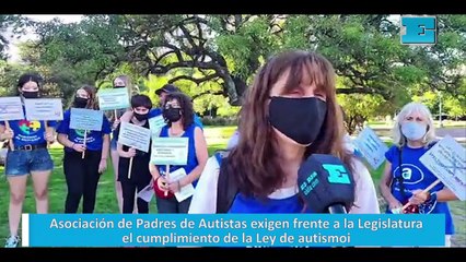 Download Video: Asociación de Padres de Autistas exigen frente a la Legislatura el cumplimiento de la Ley de Autismo