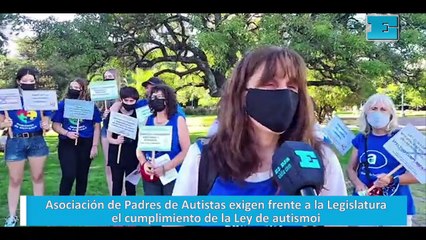 Asociación de Padres de Autistas exigen frente a la Legislatura el cumplimiento de la Ley de Autismo