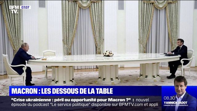 La grande table utilisée lors de la rencontre entre Vladimir Poutine et Emmanuel Macron servait à faire respecter la distanciation sociale