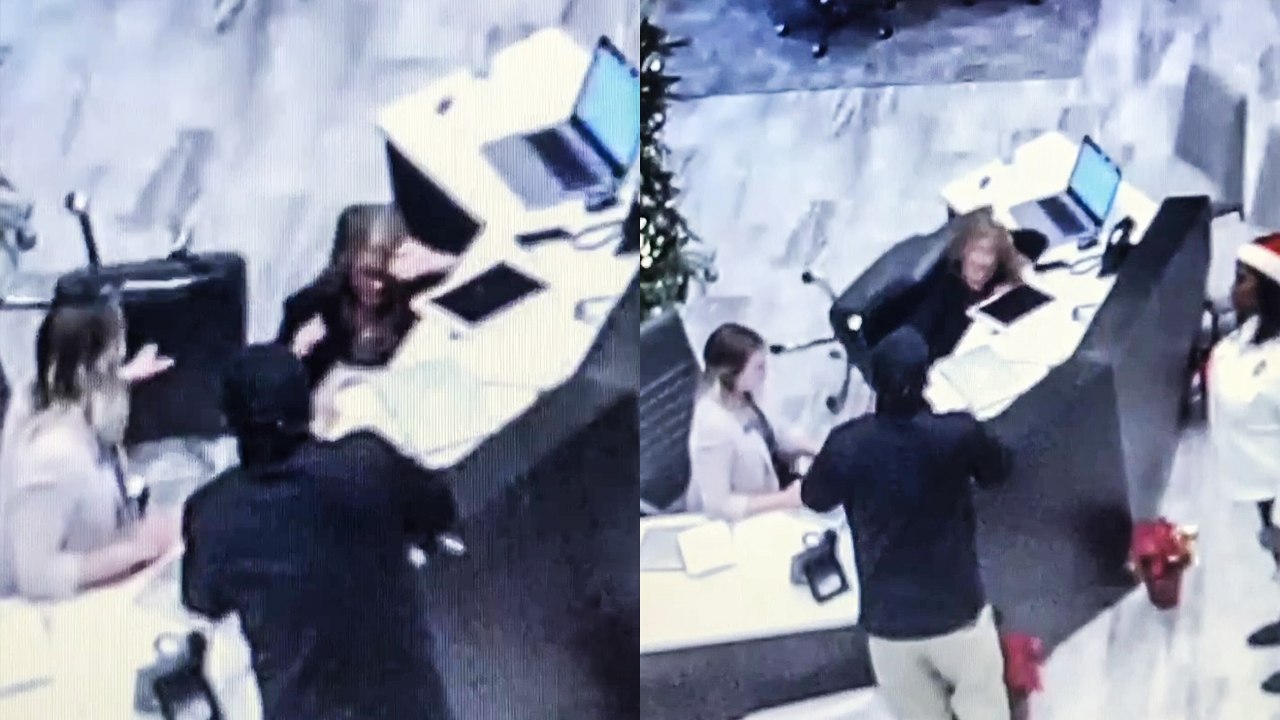 'Woman falls out of chair at work *EMBARRASSING* '