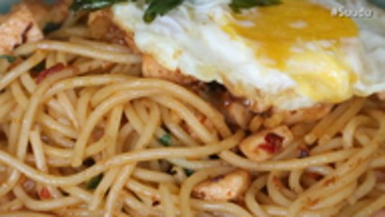 Thai Basil Chicken with Spaghetti