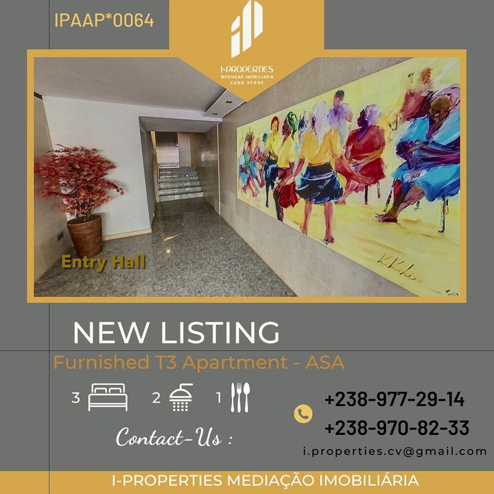I-PROPERTIES CABO VERDE Arrenda-se T3 Apartamento em ASA. For rent! T3 Apartment in ASA.