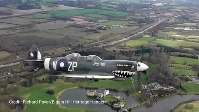 Spitfire pilot reunited with the first plane he flew 50 years ago in flight over Kent