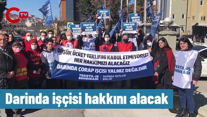 Kod 49 ile kovulan Darinda Çorap işçilerinden eylem