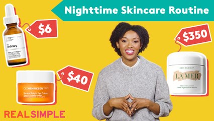 Dermatologist Recommended Nighttime Skincare Routine with $25, $100, and $1k