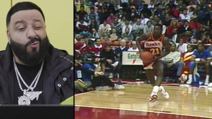 DJ Khaled reacts to Dominique Wilkins' windmill dunk from 1988 Dunk Contest