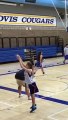 Basketball Bounces Back and Hits Bent-Over Coach