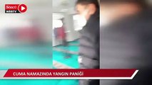 Cuma namazında yangın paniği kamerada