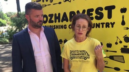 OzHarvest receives a new truck - CEO Matthew McCarron (Lewis Land Group) and volunteer Helen Roebuck
