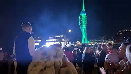Gender reveal has Portsmouth landmark Spinnaker Tower flash pink and blue as part of triple surprise for Copnor mum