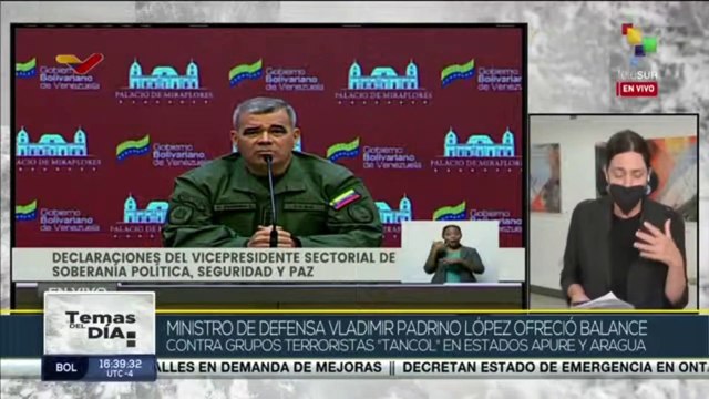 Ministro de Defensa de Venezuela denuncio acciones terroristas de Colombia
