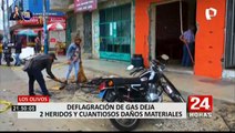 Los Olivos: deflagración de gas dejó dos heridos y cuantiosos daños materiales