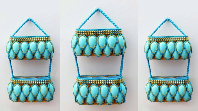 DIY Plastic Bottle Wall Hanging with Plastic Spoons